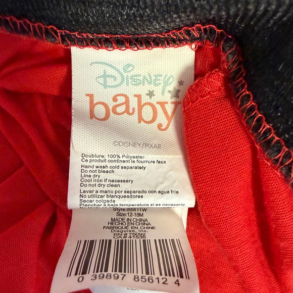 Disney Baby The Incredibles Red & Black Superhero Costume Pixar 12-18 months - Picture 6 of 14